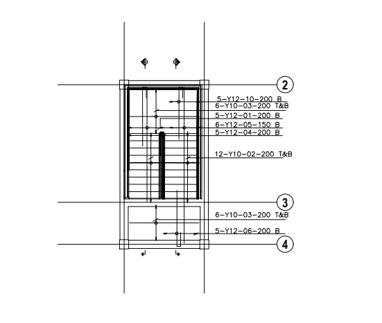Detailing of half-turn staircase, Plan view