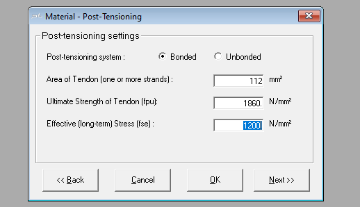 tendon properties (Adapt PT/RC)