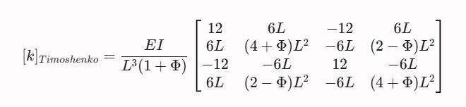 timoshenko stiffness matrix